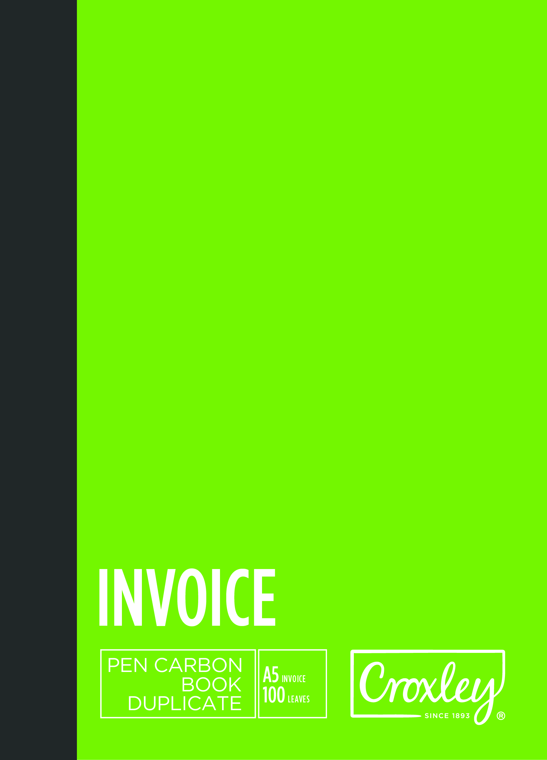 CROXLEY Invoice Books A5 White 100 Leaf - Image 1
