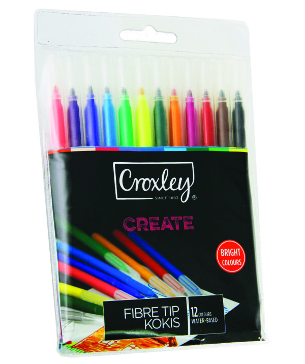 CROXLEY Fibre Tip Markers 12 Pack