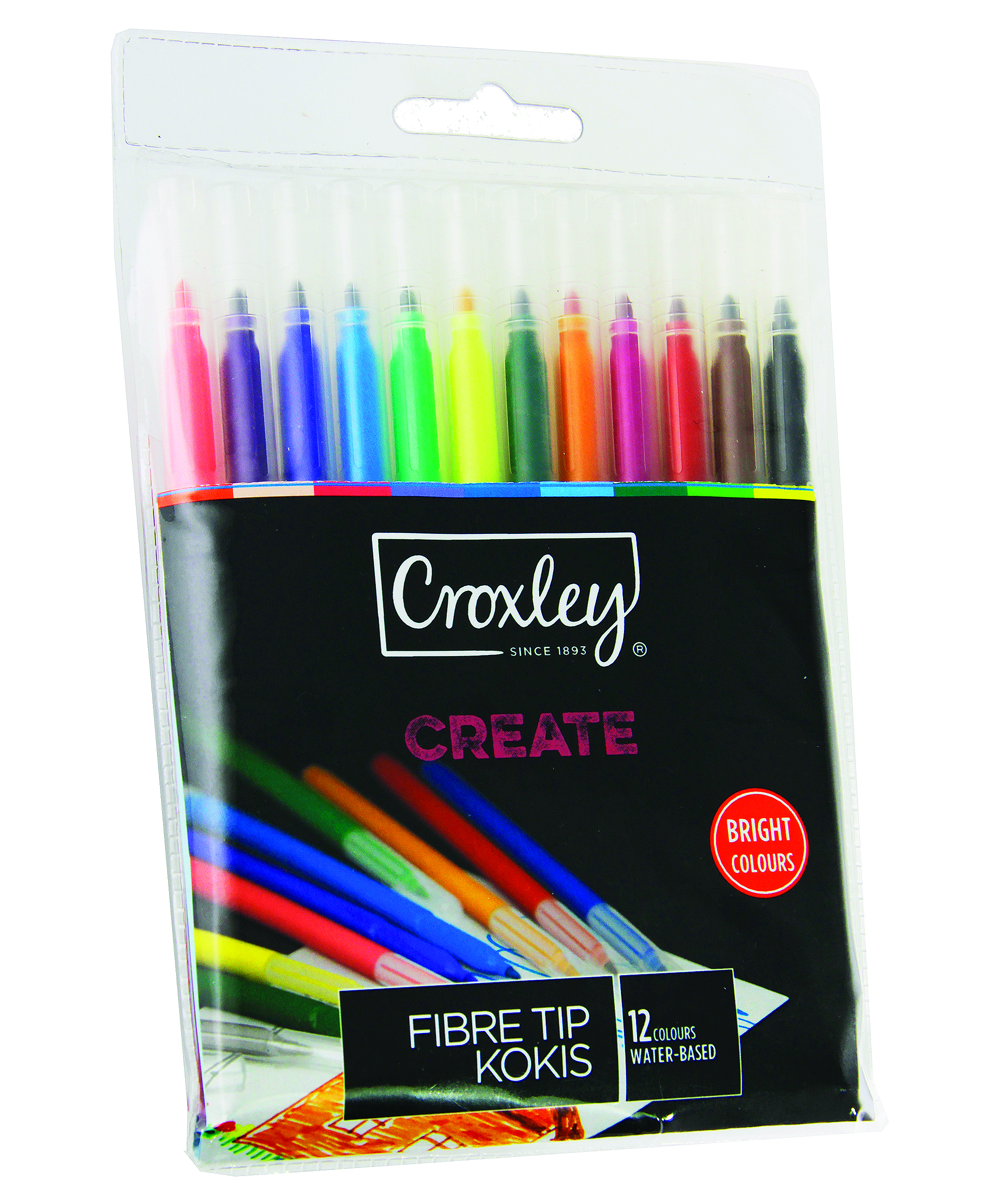 CROXLEY Fibre Tip Markers 12 Pack - Image 1