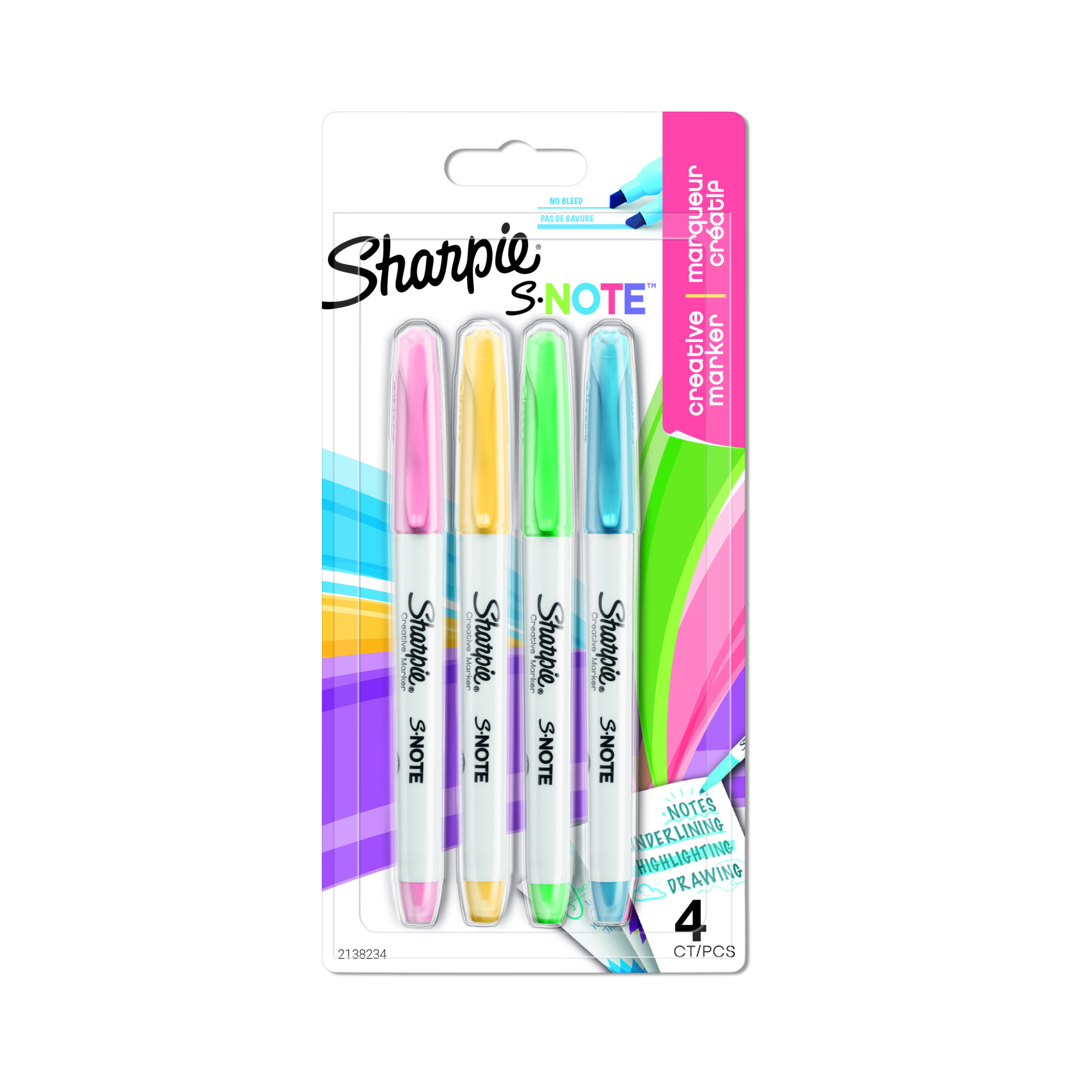 Sharpie S Note Highlighters Assorted 4 Pack - Image 1