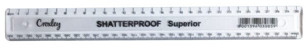 CROXLEY Shatterproof Rulers 30cm Clear