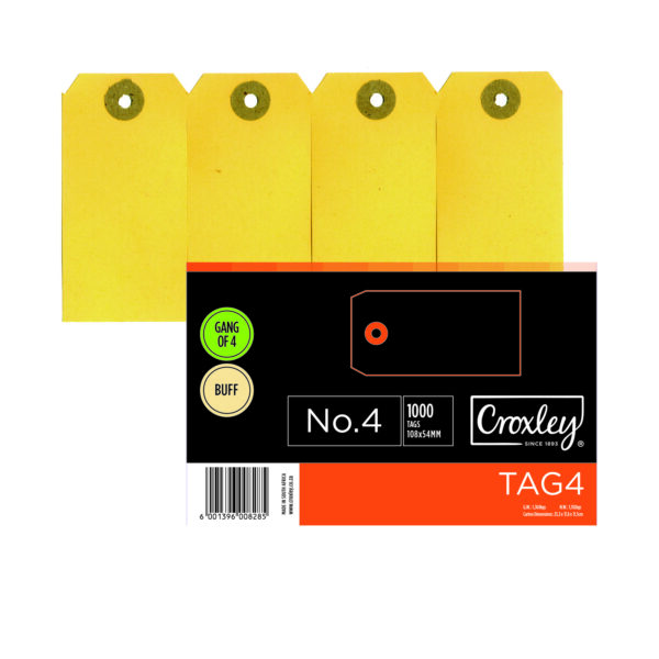 Croxley Tag No 4 108 x 54mm 4 Pack