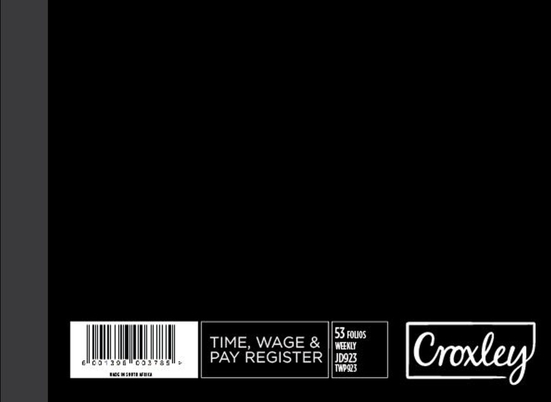 CROXLEY Time Wage Pay Register JD923 - Image 1