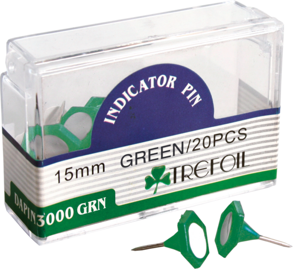 Trefoil Indicator Pins Green
