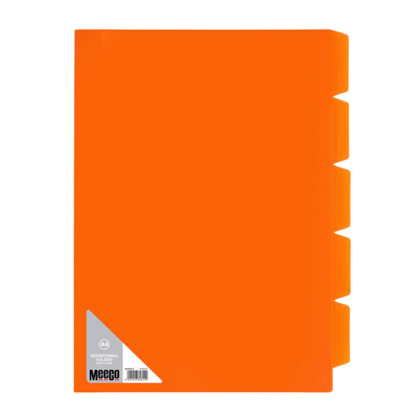 Meeco Secretarial Folder 5-Tab A4 Orange