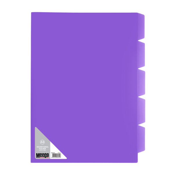 Meeco Secretarial Folder 5-Tab A4 Violet