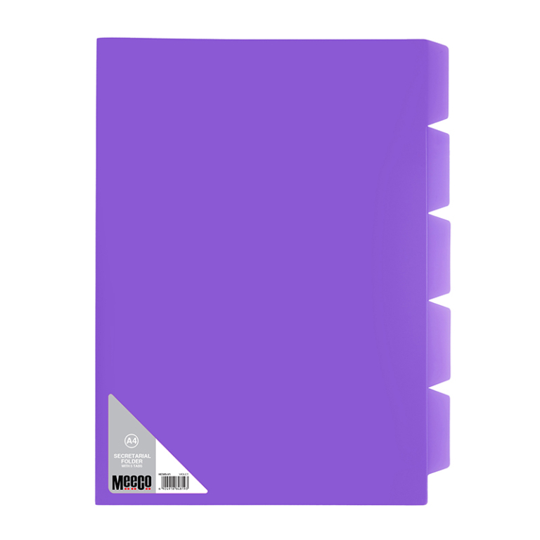 Meeco Secretarial Folder 5-Tab A4 Violet - Image 1