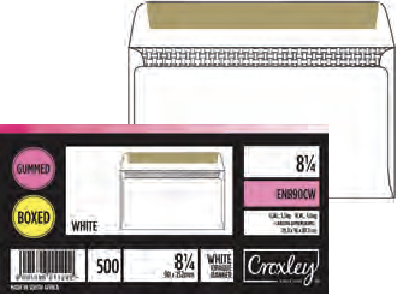 Croxley 8¼ Gummed Banker Envelopes White 25 Pack - Image 1