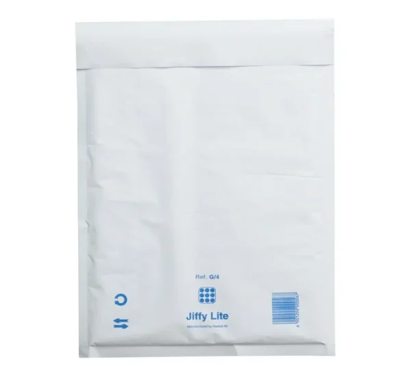 JiffyLite G/4 Padded Envelope 240x330mm White Each
